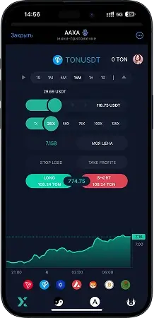 Экран Mini-app Q на смартфоне
